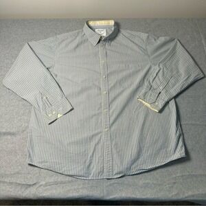Casuals Mens XL Blue Yellow Micro Check Button Down Shirt Gingham Trim